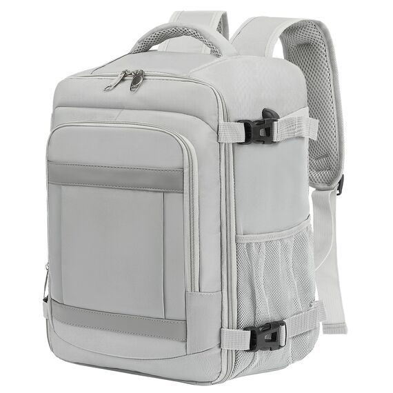 KLOSTAIN für Easyjet Handgepäck 45x36x20 Handgepäck Rucksack Reiserucksack Flugzeug Tasche Laptop Rucksack 14 Zoll für Herren Damen Schulrucksack Teenager Jungen,Hellgrau