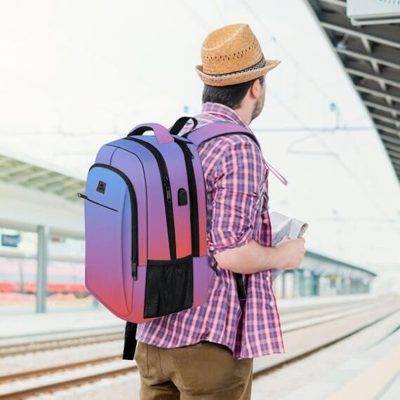 MATEIN Backpack Men, großer Laptop Rucksack 17,3 Zoll mit USB Ladeanschluss, Anti-Diebstahl Business Rucksack für Arbeit, Schulanfang, Reisen, Camping, Teenager Notebook Backpack, Batik