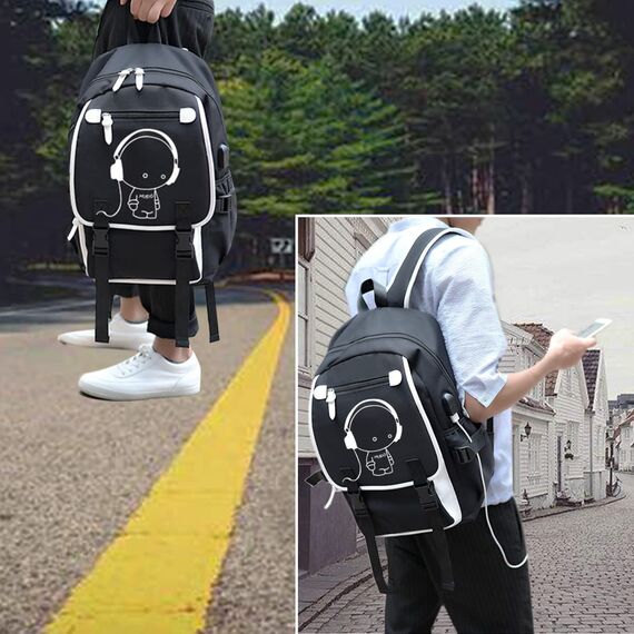 Asge Schulrucksack Jungen Mädchen Teenager Rucksack Groß 3-teiliges Set Schulranzen Reflektierender Wasserdicht Backpack School Bags for Boys Schultasche für Schule Travel Outdoor