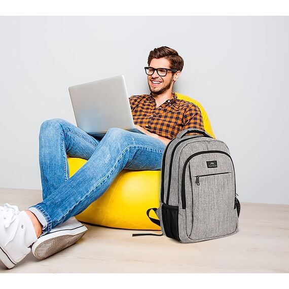 MATEIN Reise Laptop Rucksack 15,6 Zoll Multifunktion Notebook Laptoprucksack Business Arbeit Backpack Daypack Herren mit USB Ladeanschluss Geschenk Männer Damen, Grau