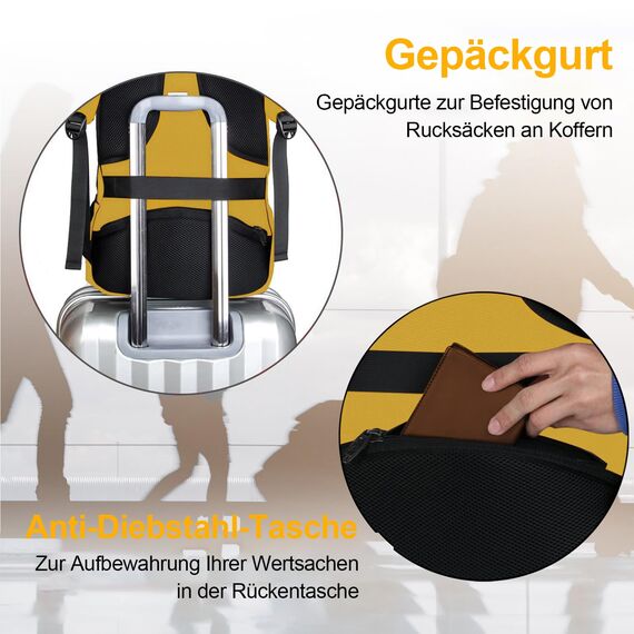 MATEIN Laptop Rucksack Damen 15,6 Zoll Arbeitsrucksack Business Frauen Schulrucksack für Mädchen Jungen mit USB-Ladeanschluss Daypack Student, Zitronengelb