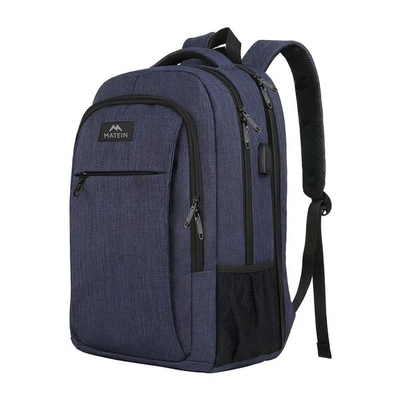 MATEIN Rucksack Herren Große 17,3 Zoll, Computer Arbeitsrucksack mit Laptopfach USB-Ladeanschluss Schulrucksack Wasserdicht Anti-Diebstahl Reiserucksack Männer und Frauen, Dunkelblau