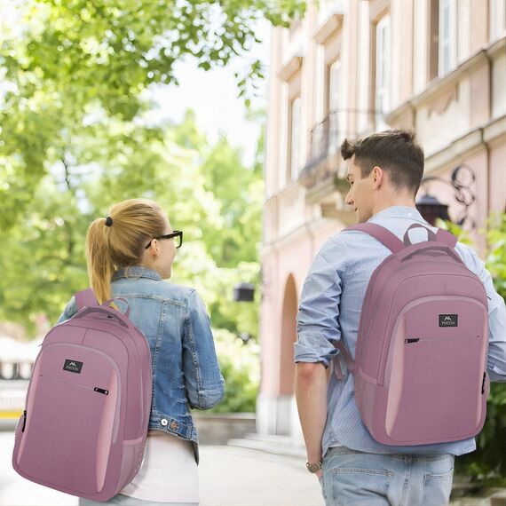 MATEIN Laptop Rucksack Damen, 17,3 Zoll Schulrucksack und Laptoptasche mit USB Ladeanschluss, Anti Diebstahl Business Rucksack für Arbeit, Reisen, Schultasche College Geschenk Männer, Lila