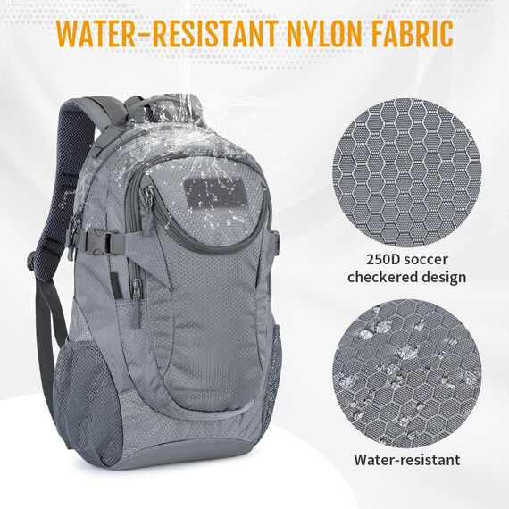 VINBAGGE Militär Rucksack Molle Taktische Motorrad Wanderrucksack Outdoor Wasserdicht Trekkingrucksack 25L Campus Jagdrucksack Schulrucksack Jungen Daypack für Herren Damen Grau