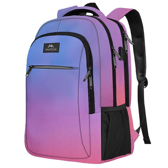 MATEIN Backpack Men, großer Laptop Rucksack 17,3 Zoll mit USB Ladeanschluss, Anti-Diebstahl Business Rucksack für Arbeit, Schulanfang, Reisen, Camping, Teenager Notebook Backpack, Batik