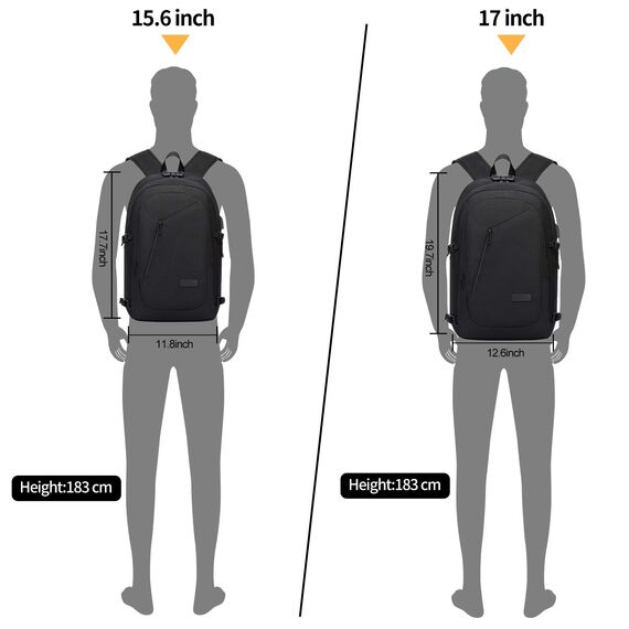 Laptop Rucksack Herren,17 Zoll Laptop Anti Diebstahl Rucksack Tasche Schulrucksack Business Notebook Rucksack Wasserdicht mit USB,Geschenk für Männer,Arbeit Reisen Schüler Jungen Teenager Schwarz