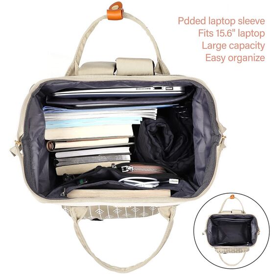 Rucksack Damen für Schule Rucksack 15,6 Zoll Schulrucksack Mädchen Teenager Daypack wasserdichte mit USB-Ladeanschluss für Universität