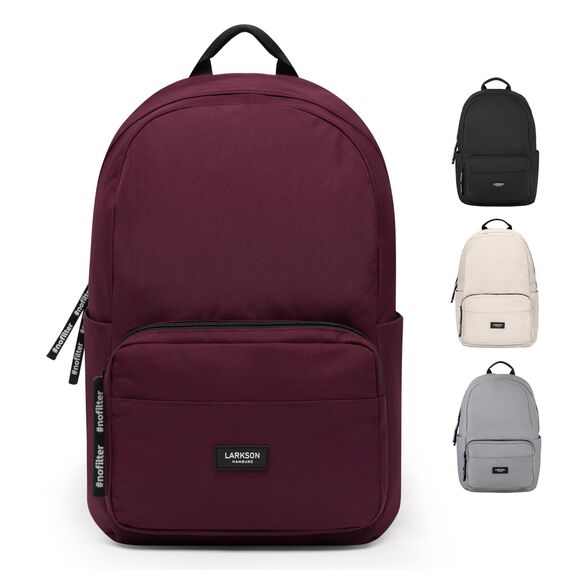 LARKSON Schulrucksack Mädchen & Jungen Teenager Rot - No 3 - Rucksack Damen & Herren für Schule - 16" Laptopfach - Aus Recyceltem PET - Wasserabweisend
