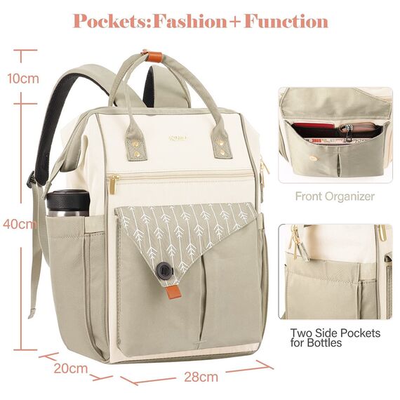 Rucksack Damen für Schule Rucksack 15,6 Zoll Schulrucksack Mädchen Teenager Daypack wasserdichte mit USB-Ladeanschluss für Universität