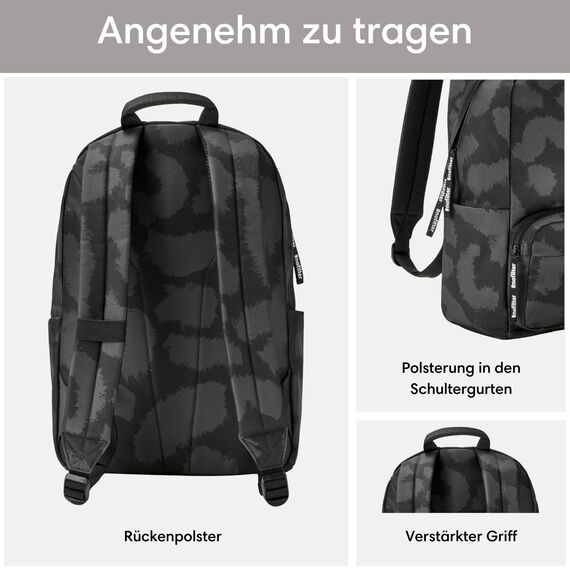 LARKSON Schulrucksack Mädchen & Jungen Teenager Grau Leo - No 3 - Rucksack Damen & Herren für Schule - 16" Laptopfach - Aus Recyceltem PET - Wasserabweisend
