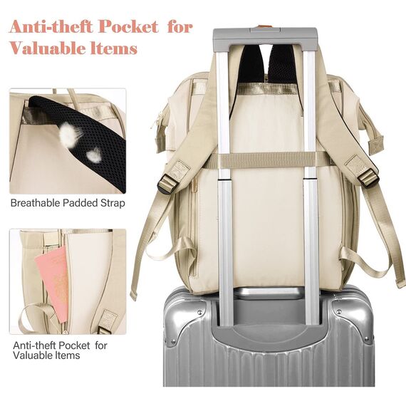 Rucksack Damen für Schule Rucksack 15,6 Zoll Schulrucksack Mädchen Teenager Daypack wasserdichte mit USB-Ladeanschluss für Universität