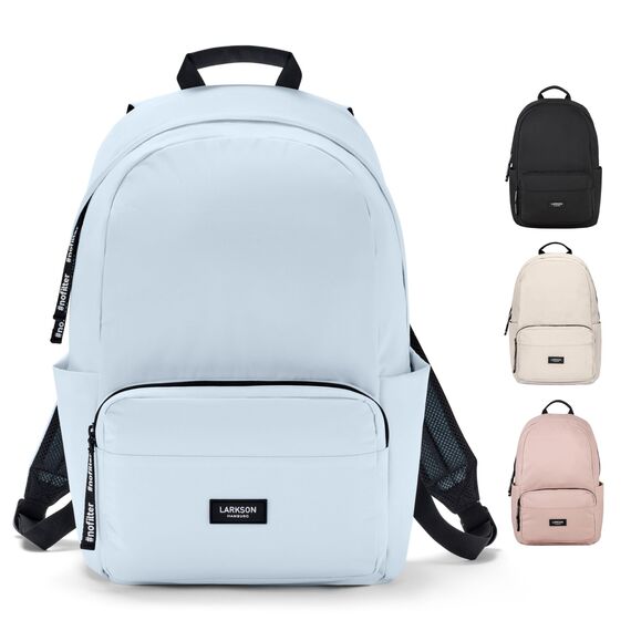 LARKSON Schulrucksack Mädchen & Jungen Teenager Hellblau - No 3 - Rucksack Damen & Herren für Schule - 16" Laptopfach - Aus Recyceltem PET - Wasserabweisend
