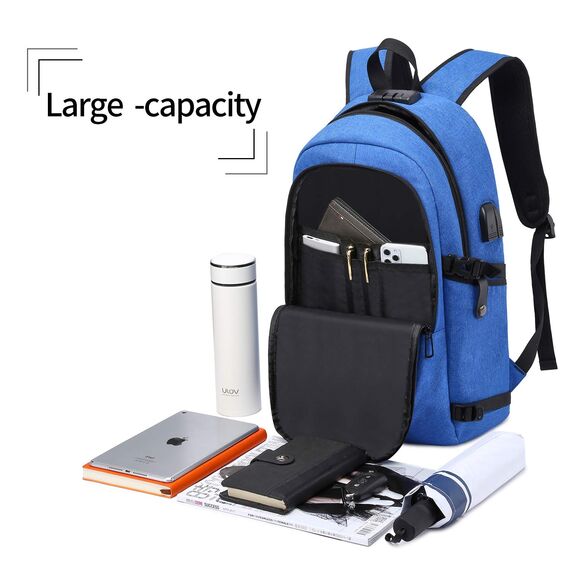 WENIG Laptop Rucksack Herren,15.6 Zoll Laptop Anti Diebstahl Rucksack Tasche Schulrucksack Business Notebook Rucksack Wasserdicht mit USB, Geschenk für Männer,Arbeit Reisen Schüler Jungen Teenager