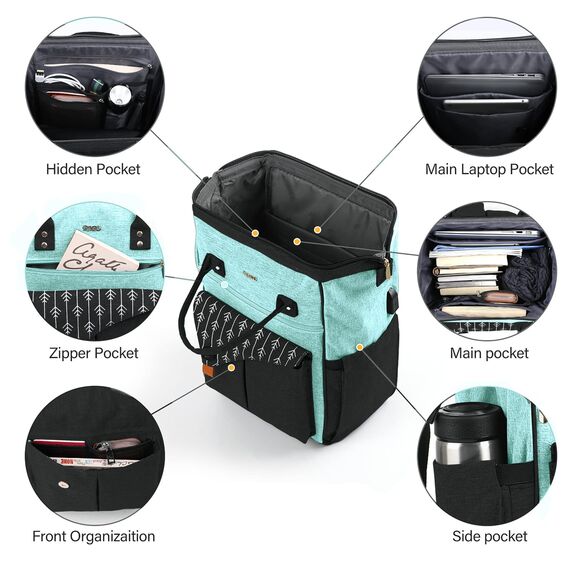 RJEU Rucksack Damen, Schulrucksack Mädchen, Rucksack mit einem USB-Ladeanschluss von 15,6 Zoll, Rucksack Geschenke für Frauen für Valentinstag, Muttertag, Geburtstag für Mutter, Schwester, Ehefrau