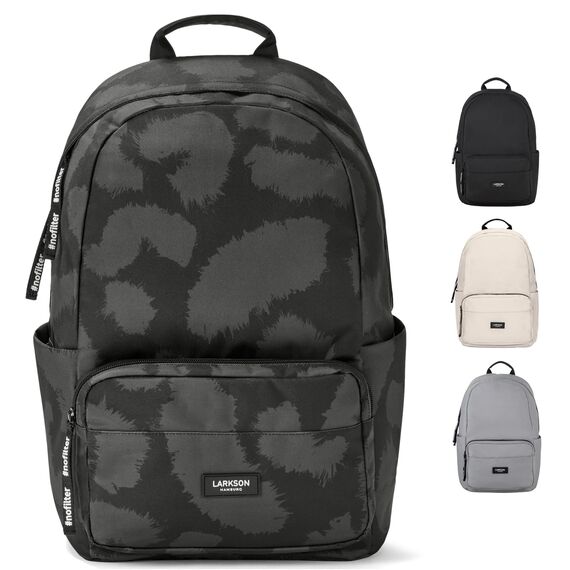 LARKSON Schulrucksack Mädchen & Jungen Teenager Grau Leo - No 3 - Rucksack Damen & Herren für Schule - 16" Laptopfach - Aus Recyceltem PET - Wasserabweisend