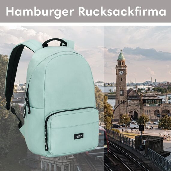 LARKSON Schulrucksack Mädchen & Jungen Teenager Mint - No 3 - Rucksack Damen & Herren für Schule - 16" Laptopfach - Aus Recyceltem PET - Wasserabweisend