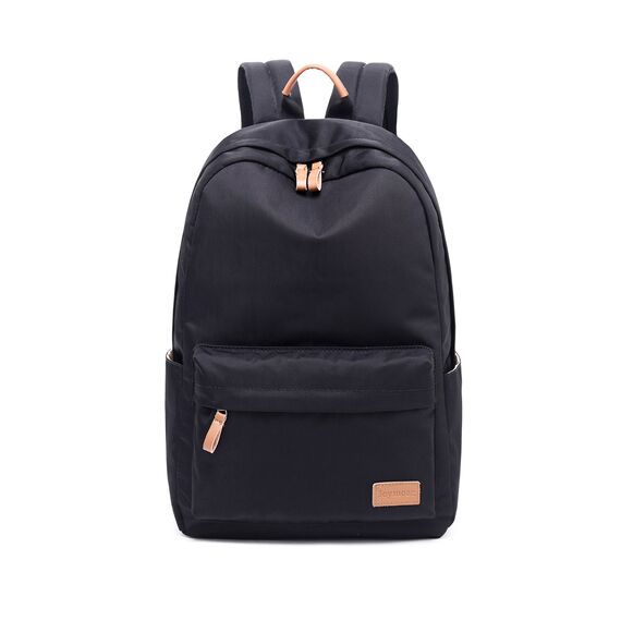 Joymoze Klassischer Einfarbiger Wasserdichter Schulrucksack für Teenager Retro Freizeit Rucksack Schwarz