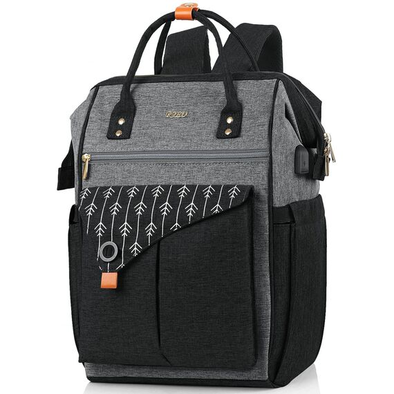 Rucksack Damen, 15,6 Zoll Laptop Rucksack mit USB Ladeanschluss, Schulrucksack Mädchen, Wasserdichter Schultasche Daypack Elegant für Schule Uni Reise Arbeit