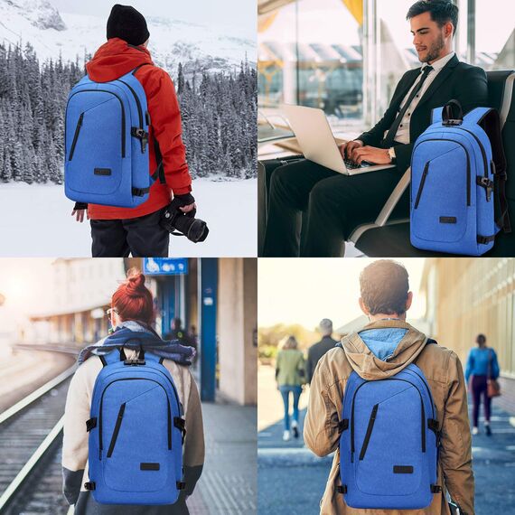 WENIG Laptop Rucksack Herren,15.6 Zoll Laptop Anti Diebstahl Rucksack Tasche Schulrucksack Business Notebook Rucksack Wasserdicht mit USB, Geschenk für Männer,Arbeit Reisen Schüler Jungen Teenager