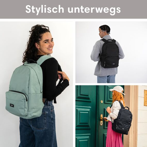 LARKSON Schulrucksack Mädchen & Jungen Teenager Mint - No 3 - Rucksack Damen & Herren für Schule - 16" Laptopfach - Aus Recyceltem PET - Wasserabweisend