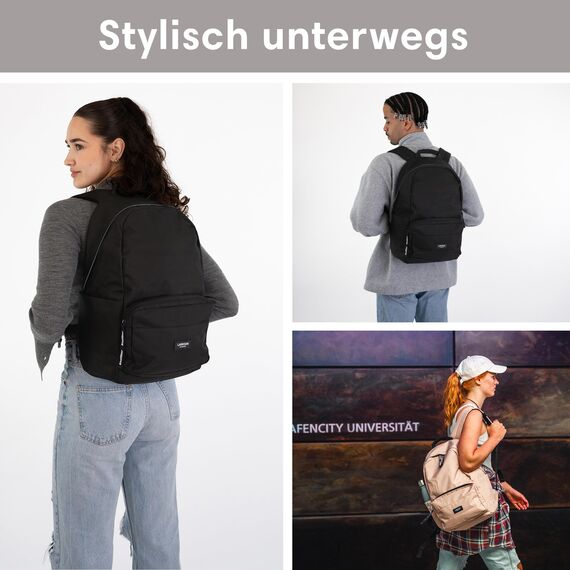 LARKSON Schulrucksack Mädchen & Jungen Teenager Rosa - No 3 - Rucksack Damen & Herren für Schule - 16" Laptopfach - Aus Recyceltem PET - Wasserabweisend