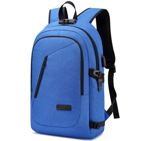 WENIG Laptop Rucksack Herren,15.6 Zoll Laptop Anti Diebstahl Rucksack Tasche Schulrucksack Business Notebook Rucksack Wasserdicht mit USB, Geschenk für Männer,Arbeit Reisen Schüler Jungen Teenager