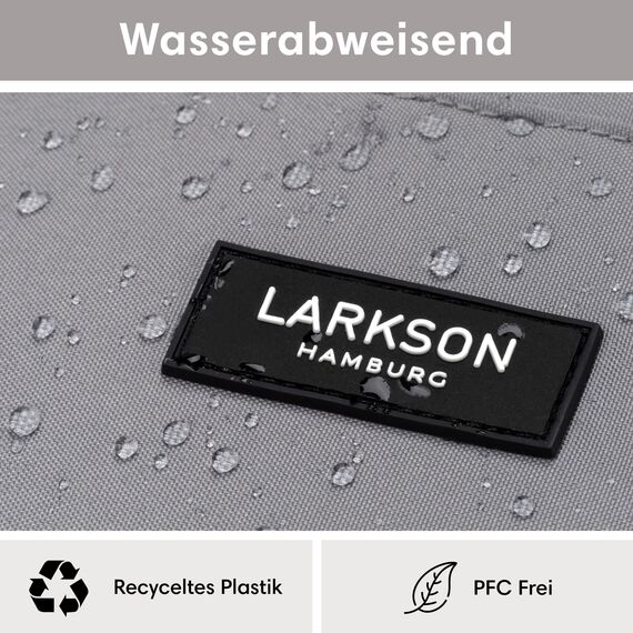 LARKSON Schulrucksack Mädchen & Jungen Teenager Grau - No 3 - Rucksack Damen & Herren für Schule - 16" Laptopfach - Aus Recyceltem PET - Wasserabweisend