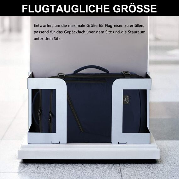 MATEIN 40L Reiserucksack Handgepäck Flugzeug, Erweiterbar 50x35x20cm Herren Cabin Bag Leichtgewicht Reise Rucksack Damen Schulrucksack Carry On Travel Backpack für Business, Arbeit, Blau