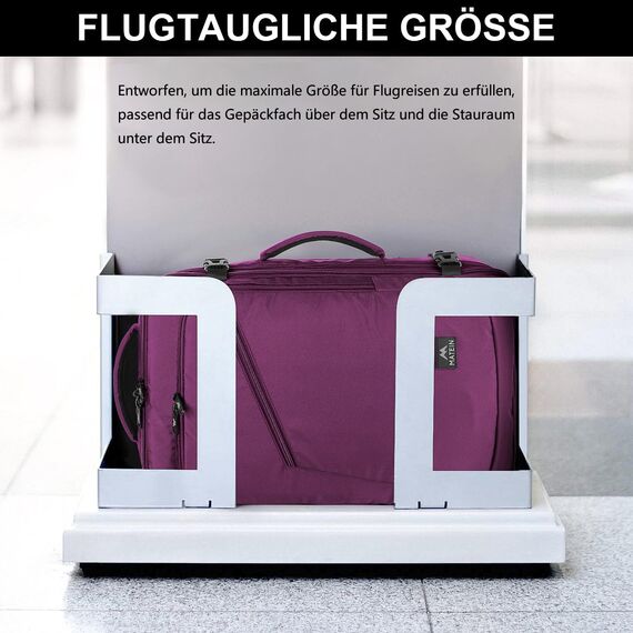 MATEIN 40L Reiserucksack Handgepäck Flugzeug, Erweiterbar 50x35x20cm Herren Cabin Bag Leichtgewicht Reise Rucksack Damen Schulrucksack Carry On Travel Backpack für Business, Arbeit, Violett