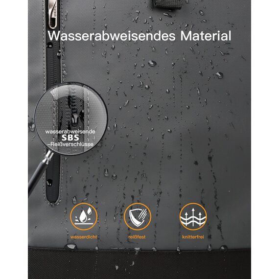 Inateck RollTop Rucksack Herren Damen 25L-30L Fahrradrucksack Schulrucksack für Uni Freizeit Job Sport Reisen, Stylische Tagesrucksack mit 17 Zoll Laptopfach, Grau