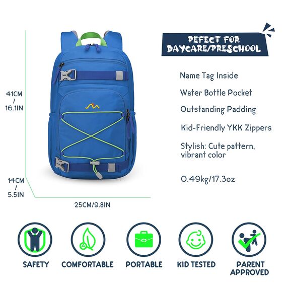 Mountaintop Kinderrucksack Mädchen Jungen Schulrucksack Schultasche für Schule Wander, 15L, 25 x 14 x 41 cm