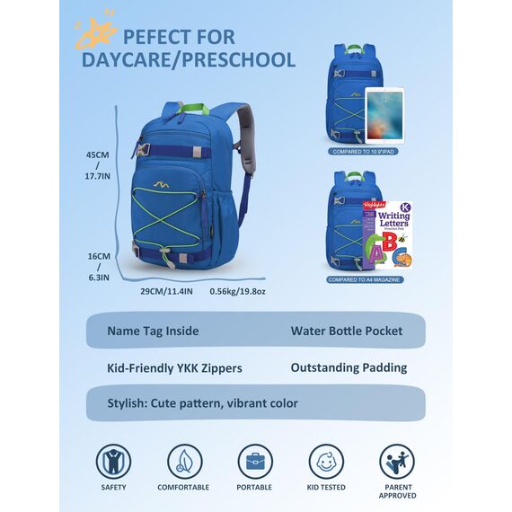 Mountaintop Kinderrucksack Mädchen Jungen Schulrucksack Schultasche für Schule Wander, 18L,
