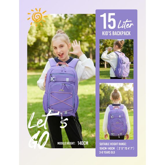 Mountaintop Kinderrucksack Mädchen Jungen Schulrucksack Schultasche für Schule Wander, 15L, 25 x 14 x 41 cm