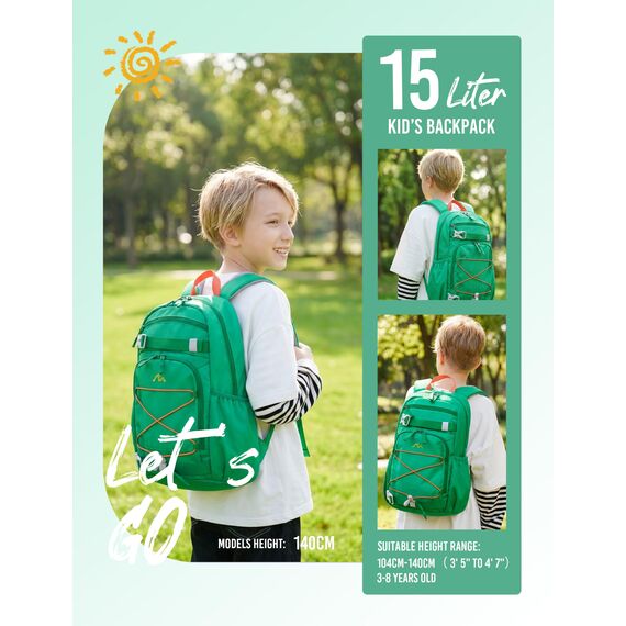 Mountaintop Kinderrucksack Mädchen Jungen Schulrucksack Schultasche für Schule Wander, 15L, 25 x 14 x 41 cm