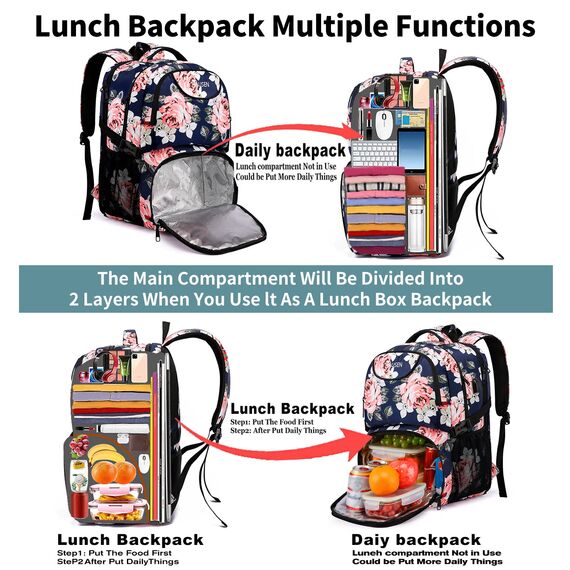 Rucksack Damen groß mit USB-Ladeanschluss & Laptopfach für 17 Zoll Laptop,wasserdicht Arbeitstasche Großer Schulrucksack Tasche Backpack mädchen für Arbeit Schule Uni Reisen