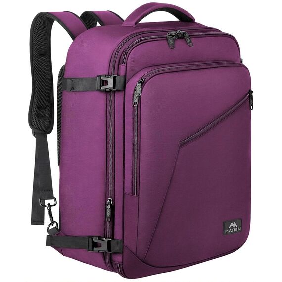 MATEIN 40x30x20 Handgepäck Damen, Handgepäck Rucksack Reisetasche Medium Business Arbeit Frauen Expandable Wasserabweisend Lightweight Cabin Bag, Violett