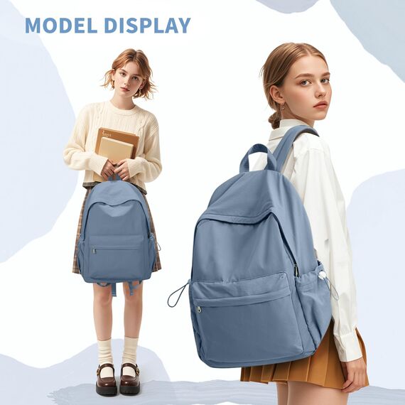 HYC00 Rucksack Schule Teenager Mädchen Damen Causal Schulrucksack College-Rucksack, leichte Schultasche Arbeitstasche für Jungen und Mädchen, passend für 14-Zoll-Laptop Daypack Bookbag,Blau