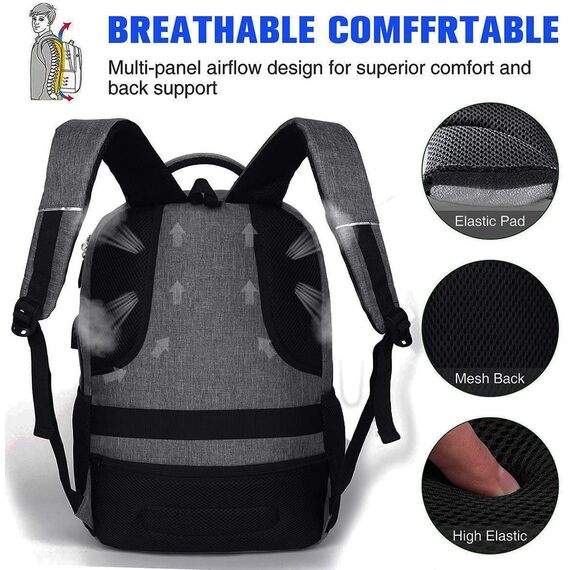 YAMTION Laptop Rucksack, Jungen Schulrucksack Herren und Damen Daypack 15,6 Zoll Leichtgewicht Wasserdichte Anti Diebstahl Schultasche