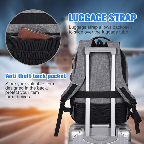 Schulrucksack Jungen Mädchen Teenager, Rucksack Schule Laptop Rucksack für Herren Damen Daypacks für 15.6 Zoll Laptop Business Rucksack mit USB Ladeanschluss