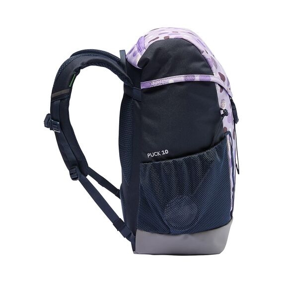 VAUDE Kinderrucksack Jungen & Mädchen Puck 10 Liter in lila, komfortabler Wanderrucksack Kinder, Wetterfester Schulrucksack mit Regenhülle & Lupe, viel Stauraum, Pastel Lilac