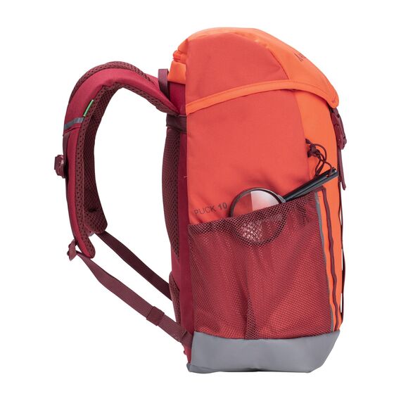 VAUDE Kinderrucksack Jungen & Mädchen Puck 10 Liter in rosa, komfortabler Wanderrucksack Kinder, Wetterfester Schulrucksack mit Regenhülle & Lupe, viel Stauraum