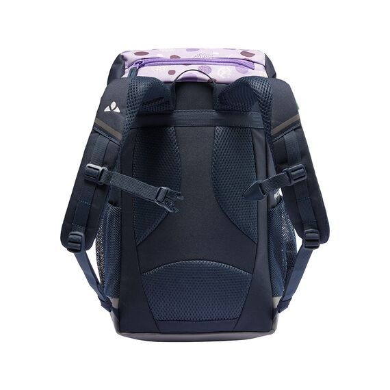 VAUDE Kinderrucksack Jungen & Mädchen Puck 10 Liter in lila, komfortabler Wanderrucksack Kinder, Wetterfester Schulrucksack mit Regenhülle & Lupe, viel Stauraum, Pastel Lilac