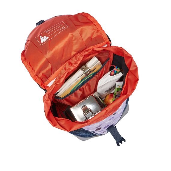 VAUDE Kinderrucksack Jungen & Mädchen Puck 10 Liter in lila, komfortabler Wanderrucksack Kinder, Wetterfester Schulrucksack mit Regenhülle & Lupe, viel Stauraum, Pastel Lilac