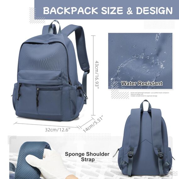 HYC00 Schulrucksack Teenager Mädchen Schultaschen Leichter Schultasche Mädchen Jungen Büchertasche School Backpack Girls College Rucksack Wasserdichter Laptop Rucksack Damen Casual Daypacks,Blau Lila