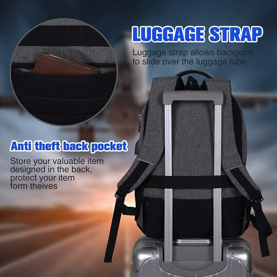 YAMTION Laptop Rucksack, Jungen Schulrucksack Herren und Damen Daypack 15,6 Zoll Leichtgewicht Wasserdichte Anti Diebstahl Schultasche