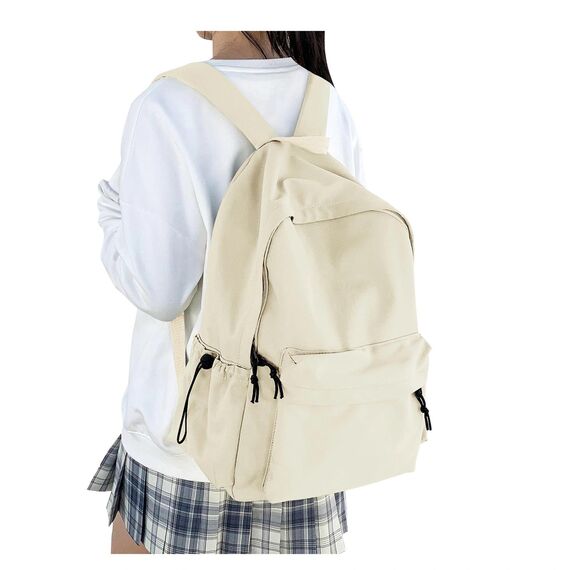 HYC00 Schulrucksack Damen, Causal Travel Schultaschen 14 Zoll Laptop Rucksack für Mädchen im Teenageralter Leichter Rucksack Wasserabweisend Bookbag College Boys Men Work Daypack,Beige