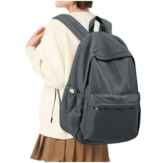 HYC00 Rucksack Schule Teenager Mädchen Damen Causal Schulrucksack College-Rucksack, leichte Schultasche Arbeitstasche für Jungen und Mädchen, passend für 14-Zoll-Laptop Daypack Bookbag,Dunkelgrau