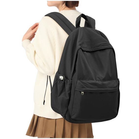 HYC00 Rucksack Schule Teenager Mädchen Damen Causal Schulrucksack College-Rucksack, leichte Schultasche Arbeitstasche für Jungen und Mädchen, passend für 14-Zoll-Laptop Daypack Bookbag,Schwarz