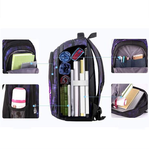 Asge Schulrucksack Jungen Teenager Schultaschen Mädchen Ranzen Ergonomischem Kinder Rucksäcke Fußball Druck Schulranzen für 8 10 16 Jahre School Bags for Boys Wasserdicht Groß für Schule
