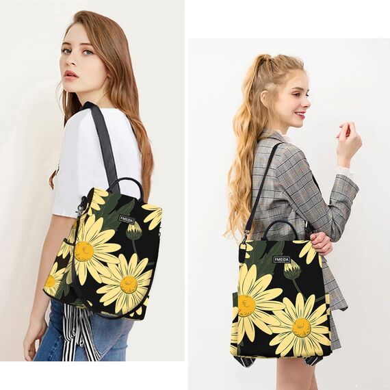 Fmeida Damen Rucksack Elegant Anti Diebstahl Taschenrucksack 2 in 1 Damen Rucksack Tasche Casual Daypack Kleiner Reiserucksack für Mädchen